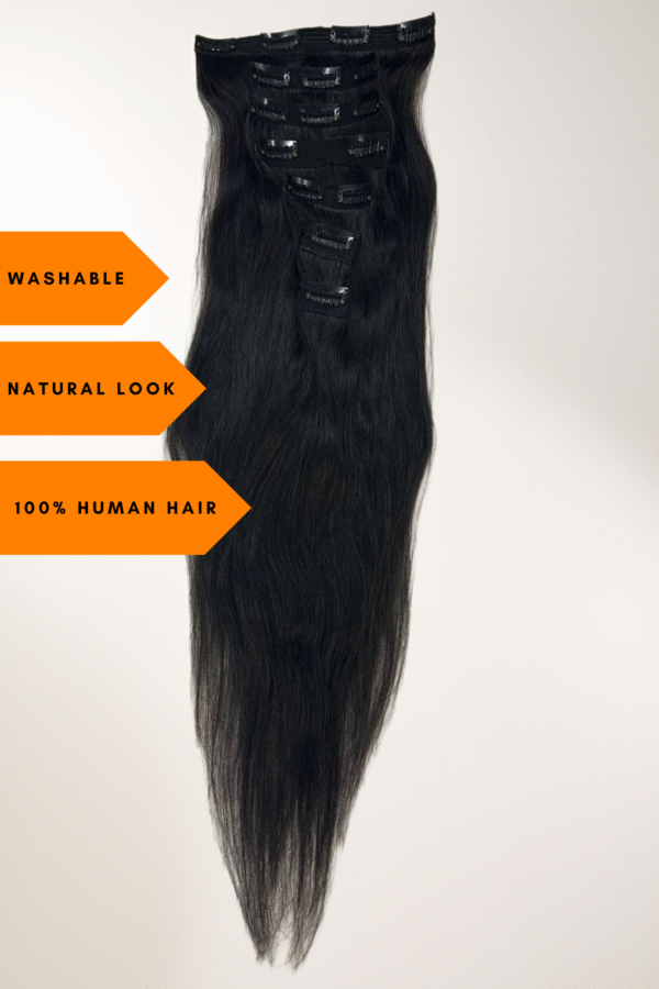 7 Set Clip-In Hair Extensions – 100% Human Hair by RBL Hair Export