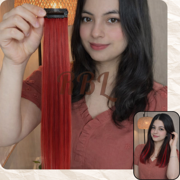 Red Strip Clip-In Hair Extension